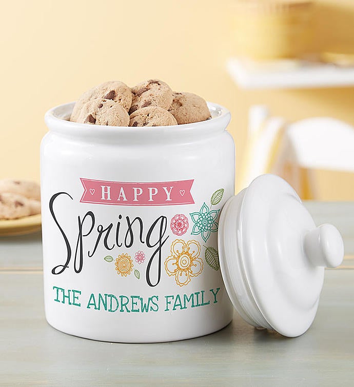 Personalized Spring Cookie Jar & Cookies