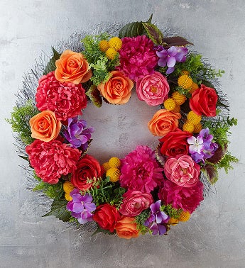 Keepsake Vibrant Blooms Wreath - 24