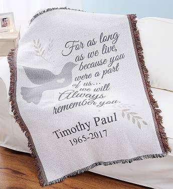 Personalized Sympathy Throw Blanket Snipeimage