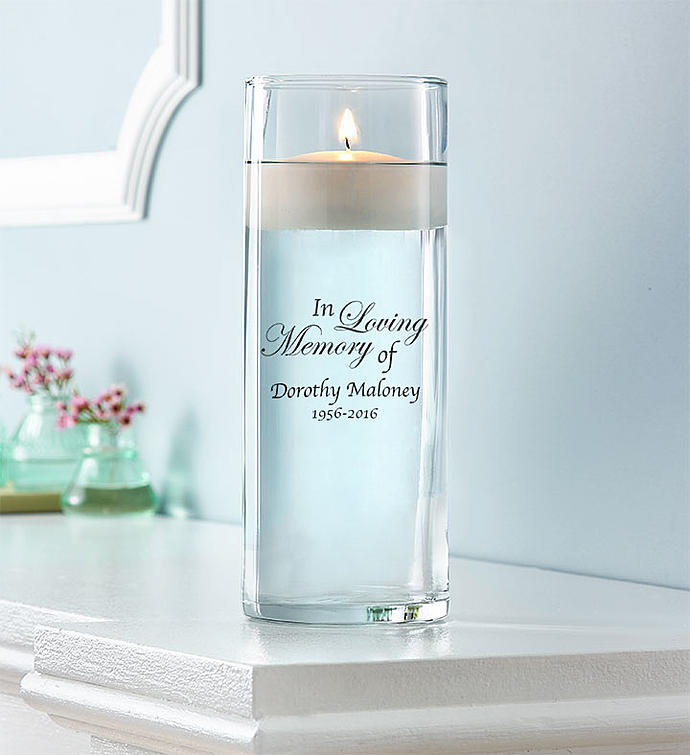 Personalized In Remembrance Floating Candle
