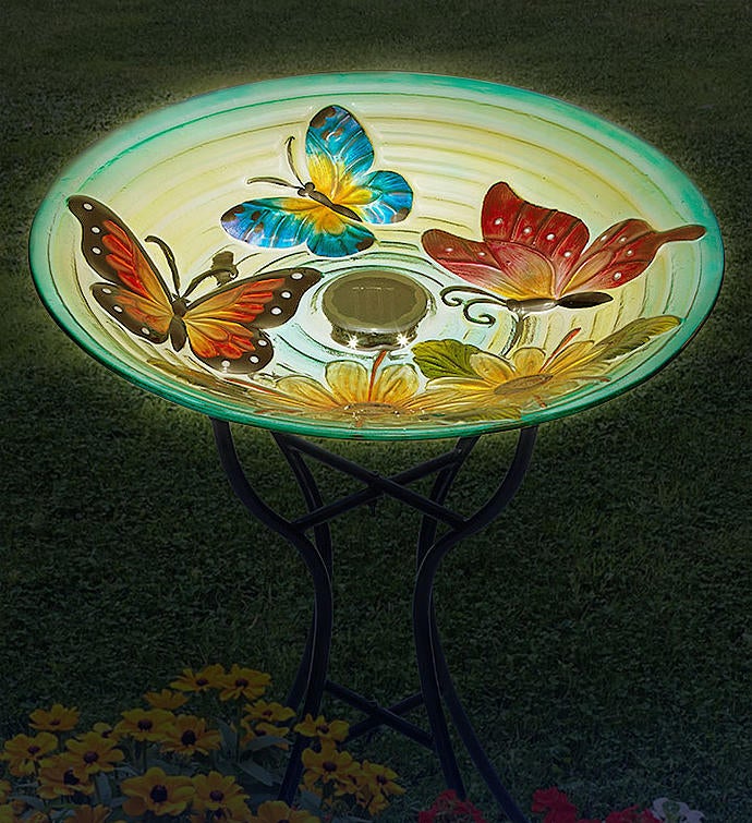 Solar Butterfly Birdbath