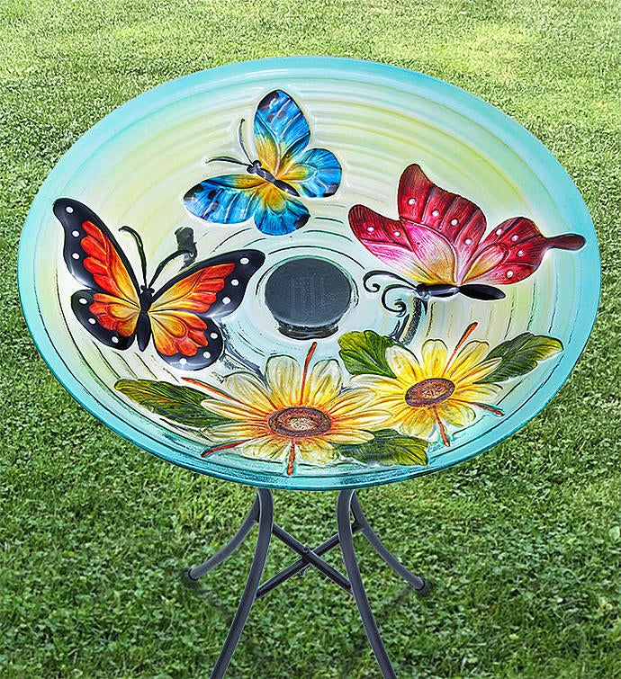 Solar Butterfly Birdbath