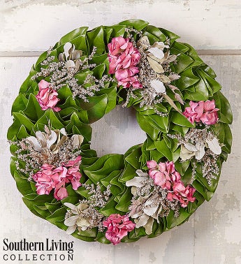 Southern Living Hydrangea Magnolia Wreath-18