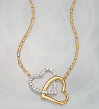 Crislu Double Heart Necklace