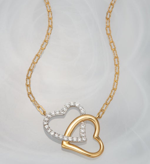 Crislu® Double Heart Necklace