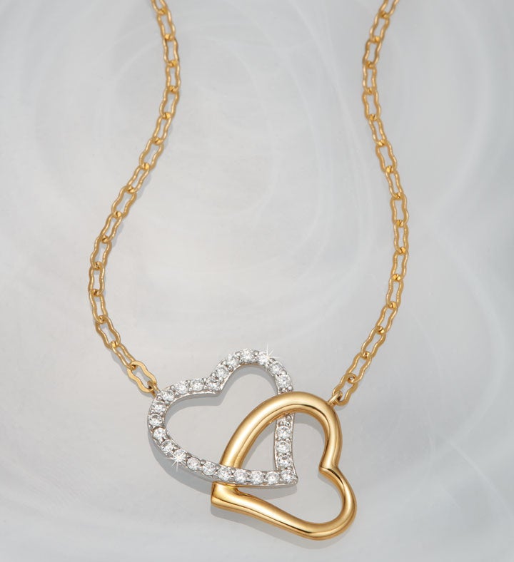 Crislu® Double Heart Necklace