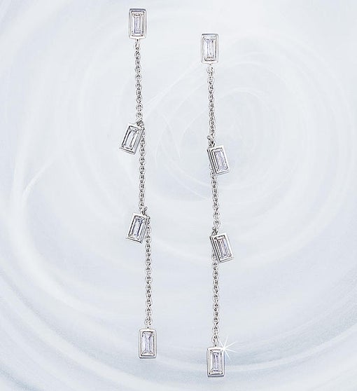 Crislu Prism Linear Post Earrings