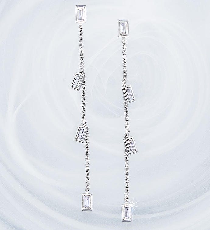 Crislu Prism Linear Post Earrings