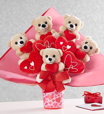 Cheerful Teddy Bear Gift Basket, Sweets & Goodies For Her