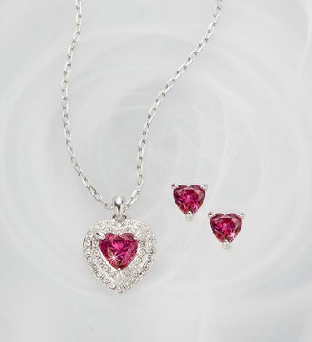 Swarovski Pink Heart Set