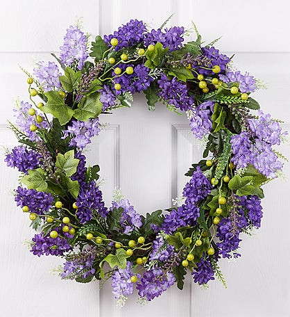 Faux Lilac Wreath - 22"
