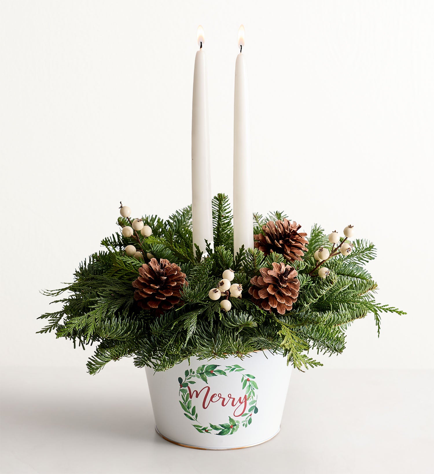 Merry Evergreen Centerpiece  Lights