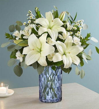 White Lily Bouquet for Sympathy