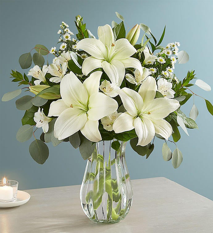 White Lily Bouquet for Sympathy