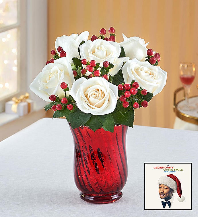 John Legend Holiday Album & Rose & Berry Bouquet