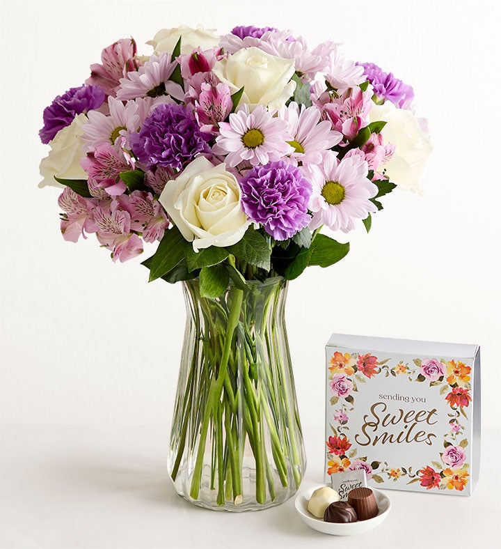 Lavender Garden Bouquet with Chocolate