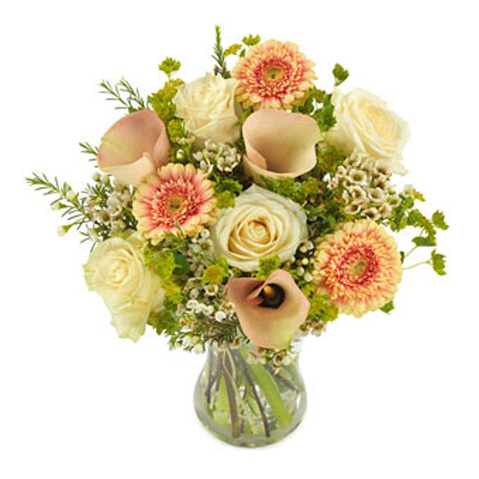 Bouquet white and soft peach