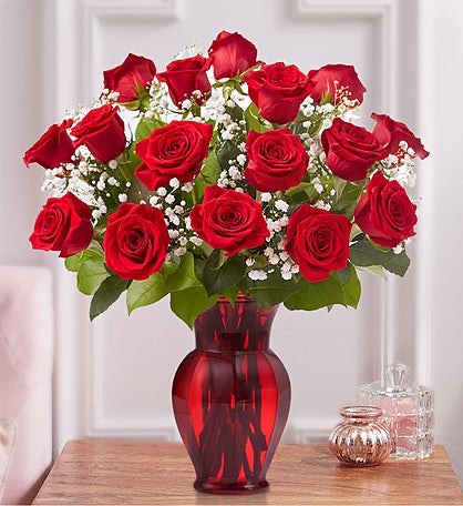 100 Premium Long Stem Red Roses in a Vase™