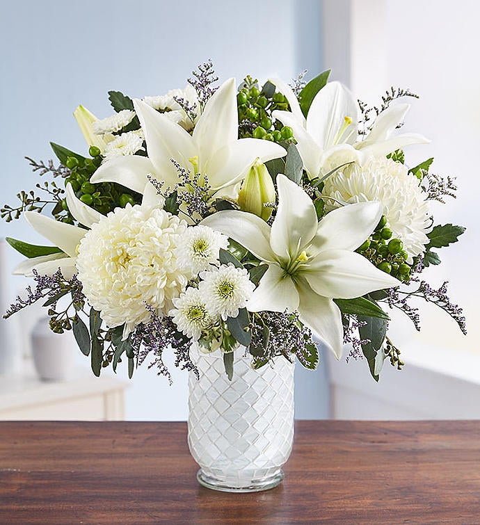 Pure Elegance Bouquet™ in White Mosaic Vase