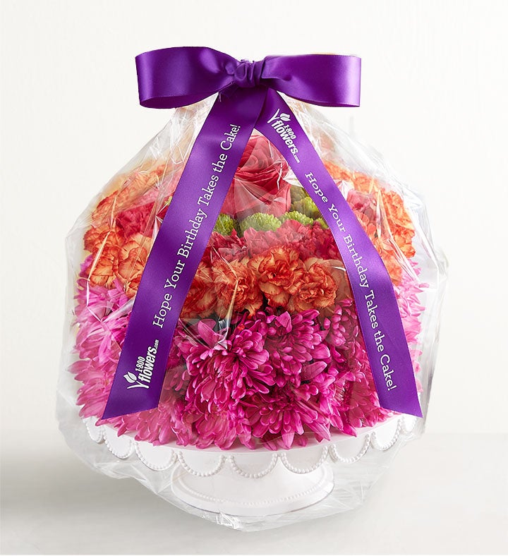 bibiellejimmy商品 Birthday Wishes Flower Cake® - Bright Blooms & Candles | 1800Flowers