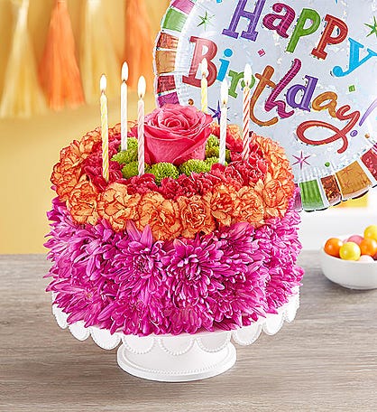 Bunch Of Colorful Flowers, Flower Bouquet With Text Happy Birthday