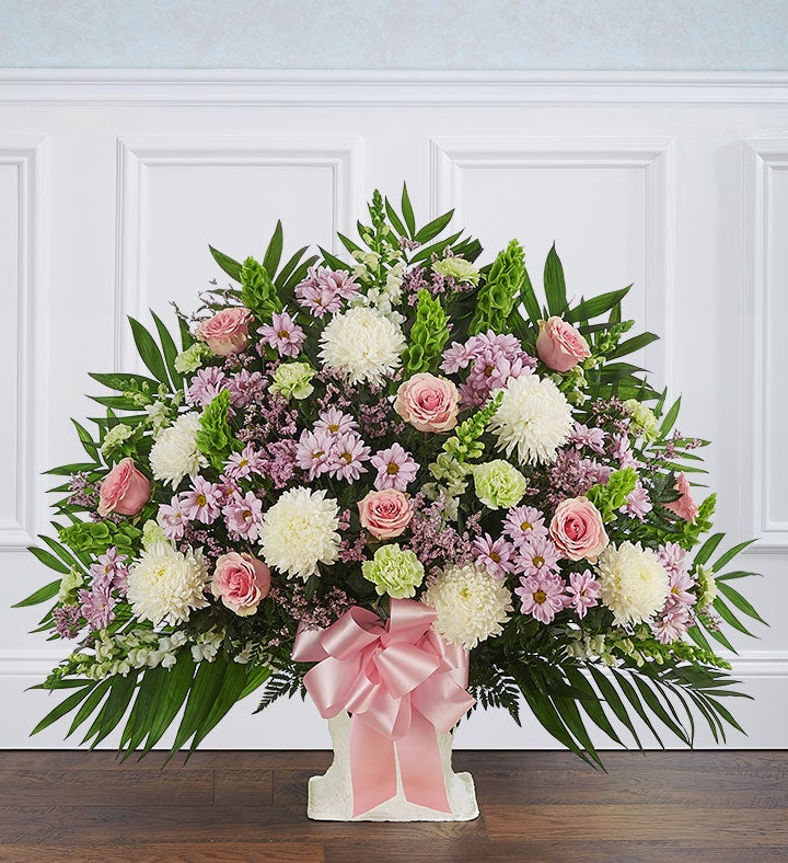 Crescent Cremation Arrangement- Pastel from 1-800-Flowers