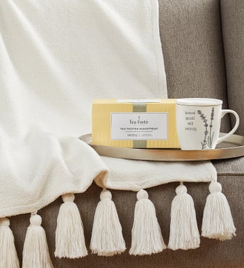 Warm  Cozy Tea Gift Set- Tea Mug and Blanket