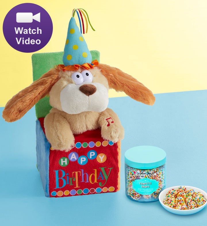 Animated Happy Birthday Dog & Confetti Drops