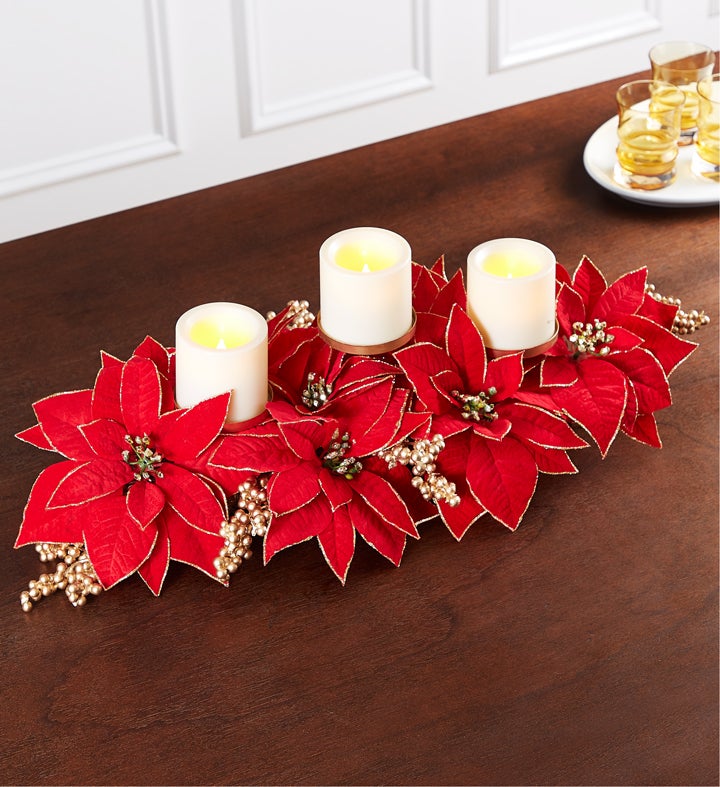 Shimmering Poinsettia Centerpiece