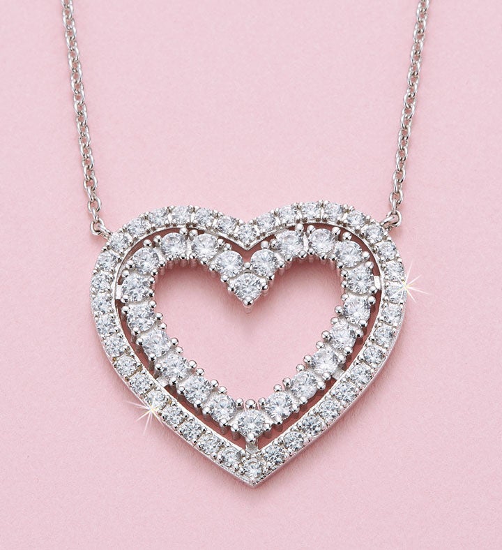 Magnificent Roses® Preserved Pink Heart & Necklace