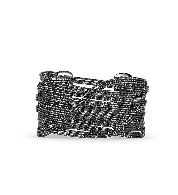 Gunmetal Etched Wire Cuff Bracelet