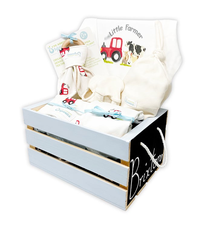 Personalized Organics Gift Basket - Blue Little Farmer