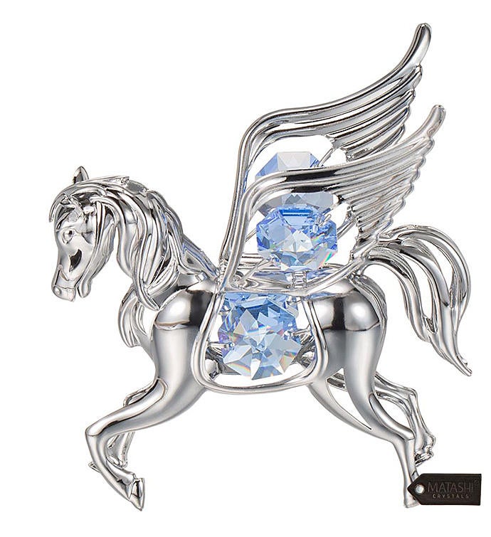 Crystal Studded Flying Pegasus Ornament