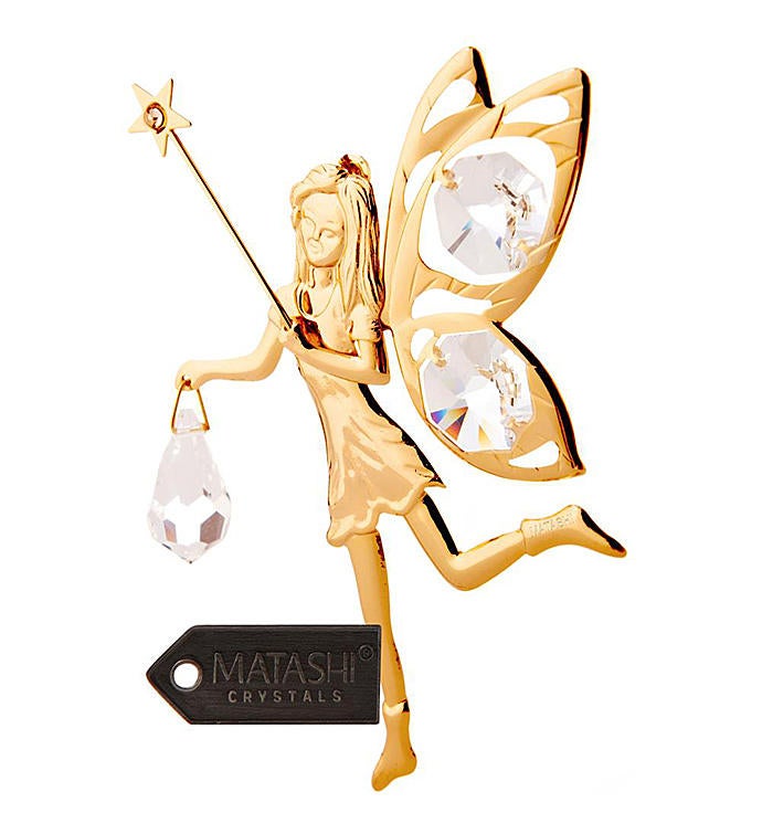 Gold Plated Fairy with Wand Ornament