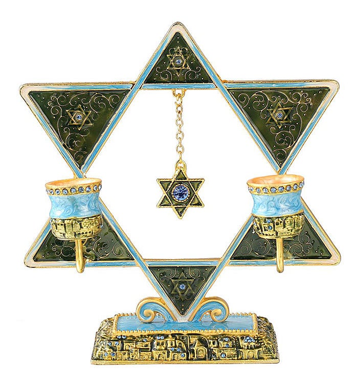 Dual Oil Candle Holders Star of David