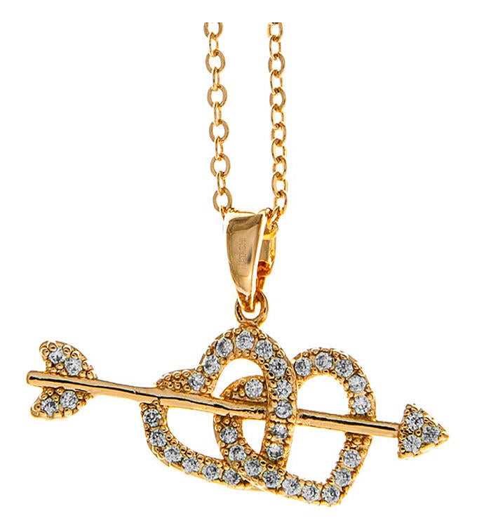 Cupid's Arrow Heart Design Pendant Necklace