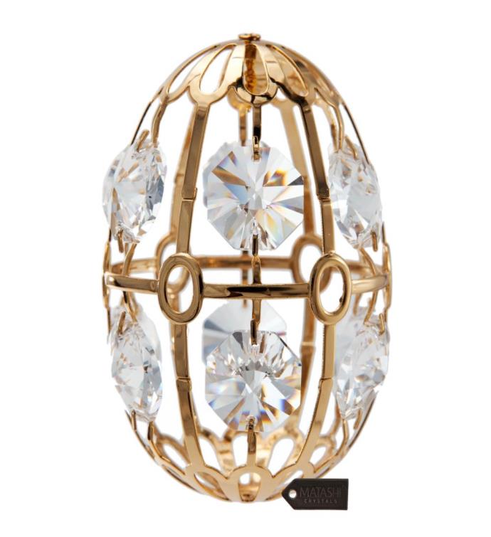 Gold Plated Crystal Easter Egg Ornament
