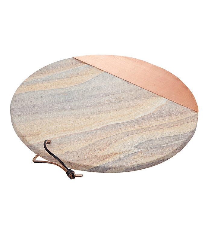 Rainbow Sandstone / Copper Round Tray