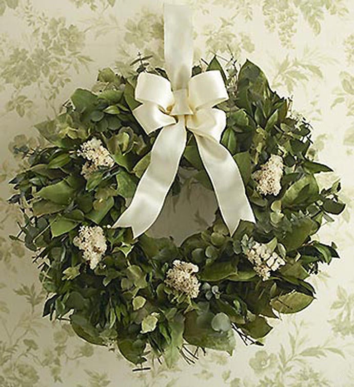 Preserved Dried Eucalyptus and Myrtle Wreath- 16