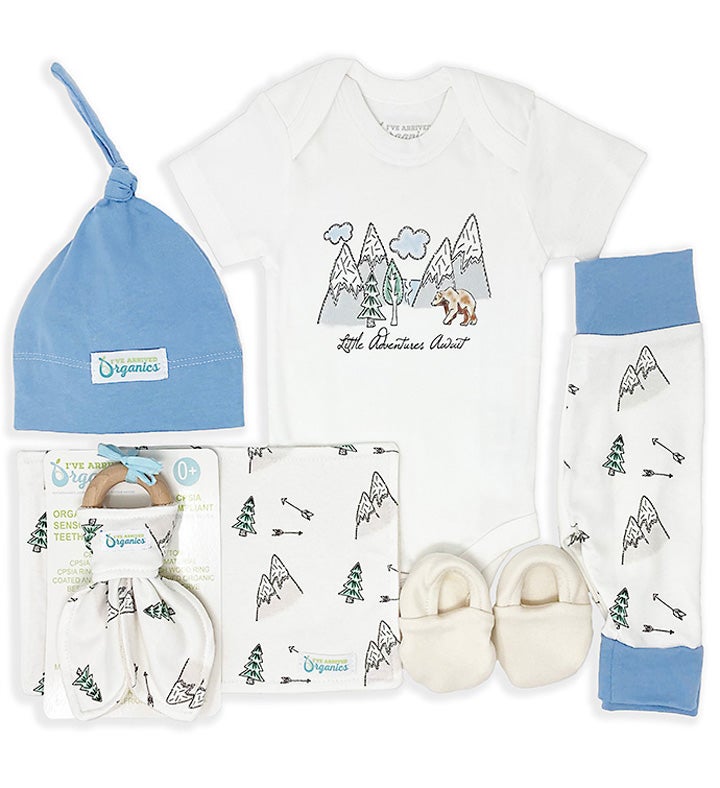 Mountains and Bear "Little Adventures Await" Gift Basket