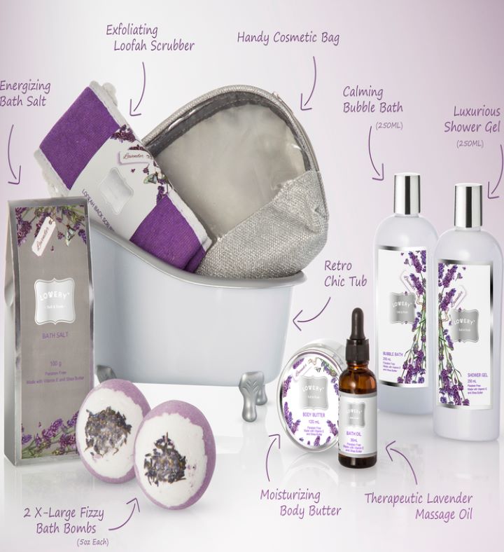 Lavender Jasmine Home Spa Gift Basket