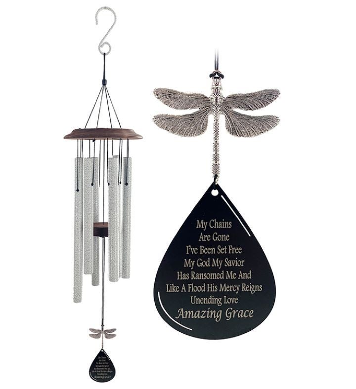 Amazing Grace Memorial Dragonfly Wind Chime