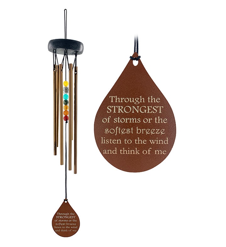 Memorial Copper Beaded Teardrop Wind Chime Set