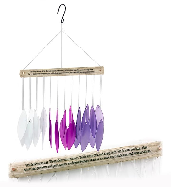 Memorial Stained Glass Purple Wind Chime Suncatcher