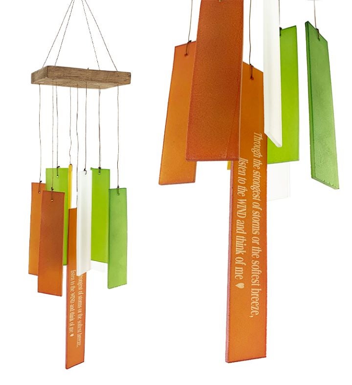 Memorial Craftsman Sea Glass Suncatcher Wind Chime