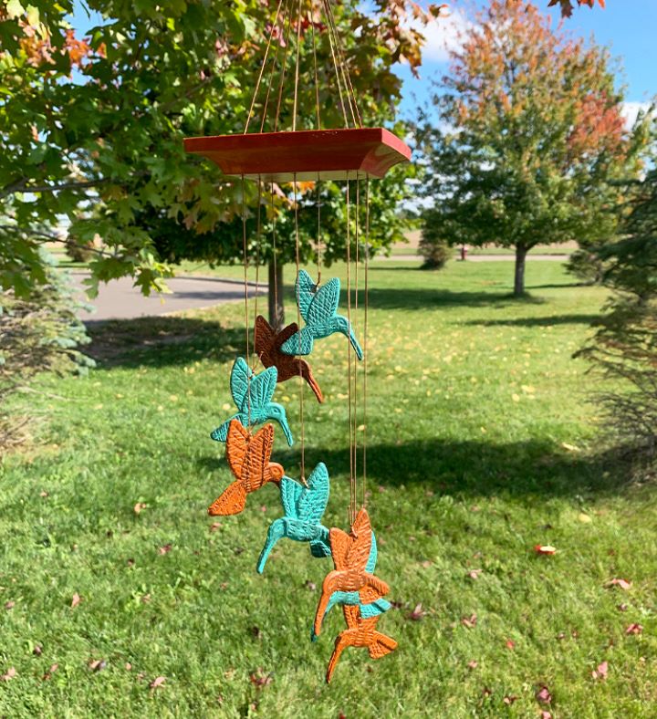 Memorial Hummingbird Wind Chime Sympathy Garden Gift