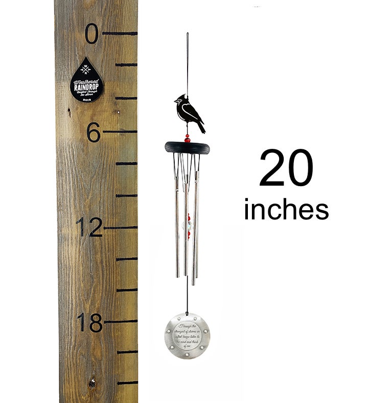 Memorial Cardinal Wind Chime With Crystal Prisms Gift