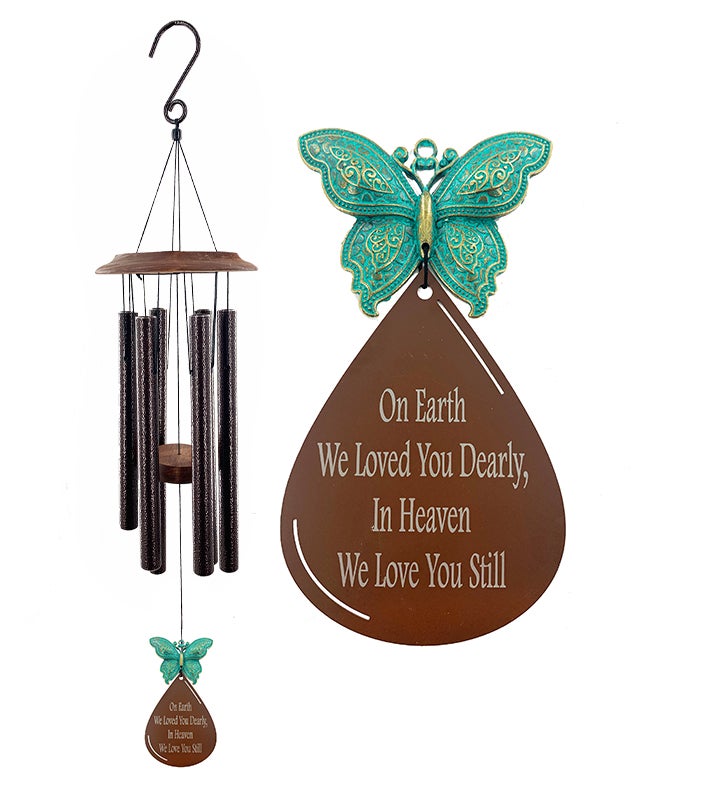 In Heaven We Love You Still" Butterfly Wind Chime