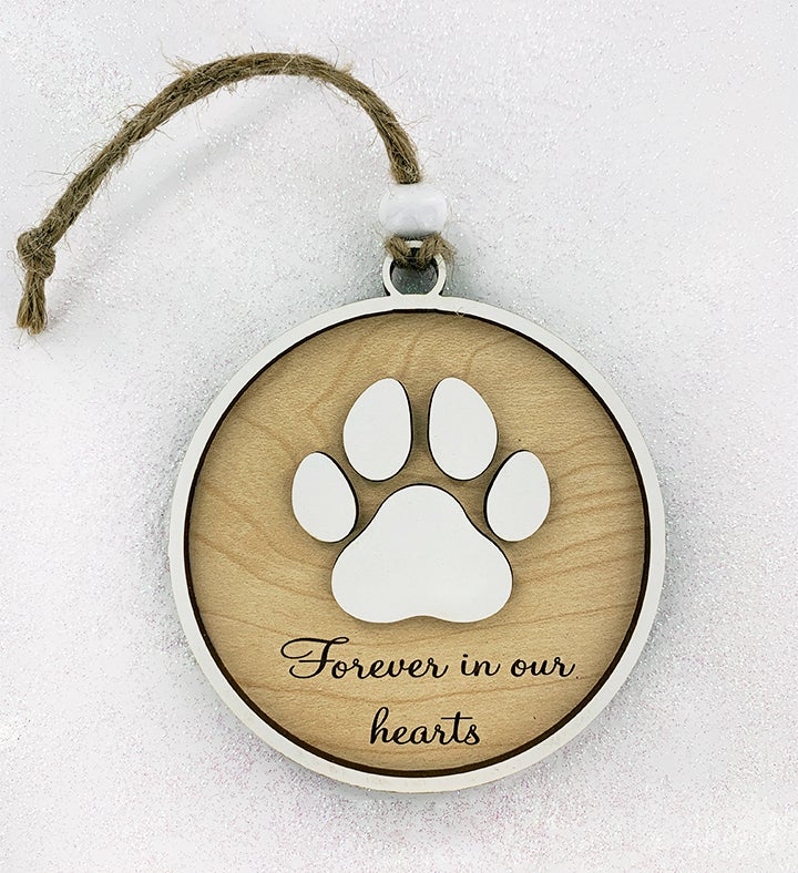 Pet Memorial Paw Print Ornament