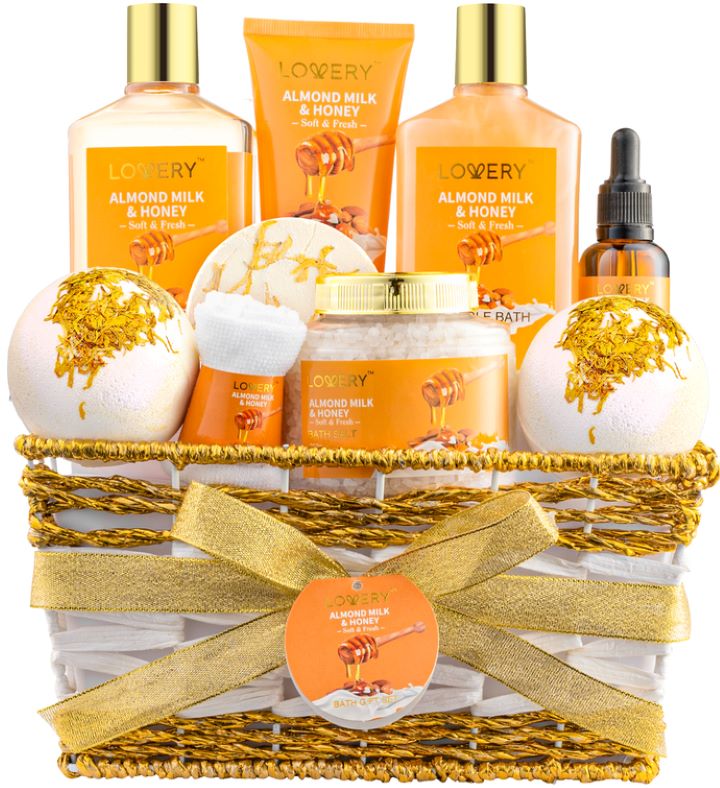 Almond Milk & Honey Home Spa Basket, 10 Piece